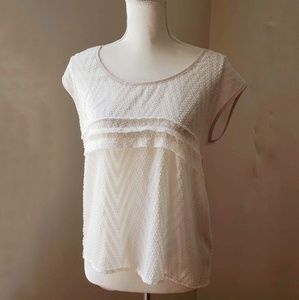 Anthropologie, Maeve Ivory Textured Fabric Blouse